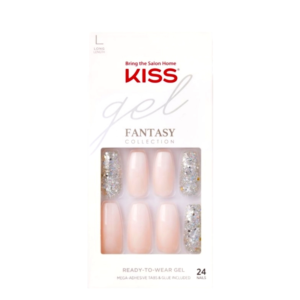 Kiss Starry Night Long Coffin Shape Gel Nails
